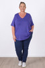Plus Size Periwinkle Polka Dot Stretch Rayon Top