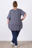 Plus Size Grey Polka Dot Stretch Rayon Top