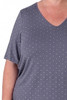 Plus Size Grey Polka Dot Stretch Rayon Top