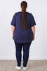 Plus Size Navy Polka Dot Stretch Rayon Top