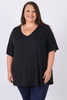 Plus Size Black Polka Dot Stretch Rayon Top