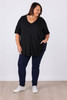 Plus Size Black Polka Dot Stretch Rayon Top
