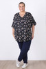 Plus Size Ruffle Sleeve Floral Top by Curvaceous