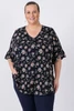 Plus Size Purple And Coral Floral Top in Sizes 18 to 32