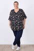 Plus Size Purple And Coral Floral Top in Sizes 18 to 32