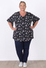 Plus Size Pretty Floral Ruffle Sleeve Top
