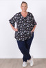 Plus Size Pretty Floral Ruffle Sleeve Top in Sizes 18 to 32