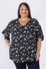 Plus Size Lilac And Green Bloom Ruffle Sleeve Top
