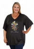 Plus Size He Is Risen Easter Black Tee