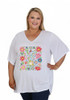 Plus Size Boho Bunny Easter White Twist Side Top