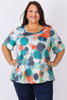 plus size Paint Splash Scoop Neck Top