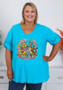 Plus Size Pooh's Easter Aqua Cotton Tee