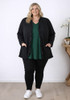 Plus Size Frill Front Black Denim Jacket