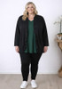 Plus Size Frill Front Black Denim Jacket