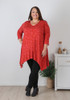 Plus Size Fiery Orange Hanky Hem Tunic 