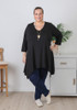 Plus Size Black Stretch Rayon Hanky Hem Tunic
