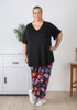 Plus Size Purple Paisley Floral Gypsy Pant