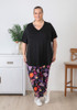 Plus Size Purple Paisley Floral Gypsy Pant
