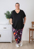 Plus Size Purple Paisley Floral Gypsy Pant