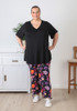 Plus Size Purple Paisley Floral Gypsy Pant