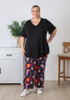 Plus Size Purple Paisley Floral Gypsy Pant