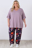 Plus Size Purple Paisley Floral Stretch Gypsy Pant