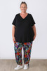 Plus Size Sunburst Floral Stretch Gypsy Pants