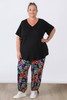 Plus Size Sunburst Floral Stretch Gypsy Pants