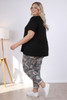 Plus Size Pink Blooms Roll Up Cuff Track Pants