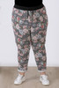 Plus Size Pink Blooms Roll Up Cuff Track Pants