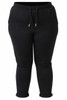 Plus Size Black Stretch Cotton Track Pant