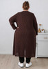 Plus Size Mocha Cotton Crochet Long Cardigan