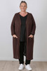 plus size Cotton Cardi Chocolate 