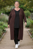 plus size Cotton Cardi Chocolate 