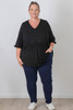 Plus Size Black Elbow Sleeve Top