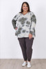 Plus Size Sage Distressed Cotton Blend Top Size 18 to 32