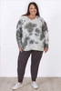 Plus Size Sage Distressed Cotton Blend Top