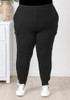 plus size black cargo stretch track pants 