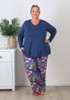 Plus Size Mid Blue Daisy Pyjama Set
