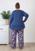 Plus Size Mid Blue Daisy Pyjama Set