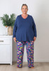 Plus Size Mid Blue Daisy Pyjama Set