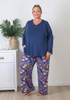 Plus Size Mid Blue Daisy Pyjama Set
