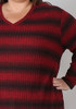 Plus Size Red Black Stripe Top