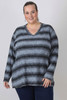 Plus Size Light Blue Black long sleeve top