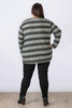 Plus Size Green Black Stripe Ribbed Top