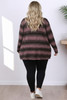 plus size purple black long sleeve top