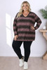Dusty Purple Black Stripe Long Sleeve Top