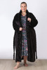 Plus Size Soft Black Wrap Around Dressing Gown