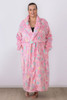 Plus Size Cosy Nights Happy Floral Dressing Gown Pink