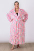 Plus Size Cosy Nights Happy Floral Dressing Gown Pink